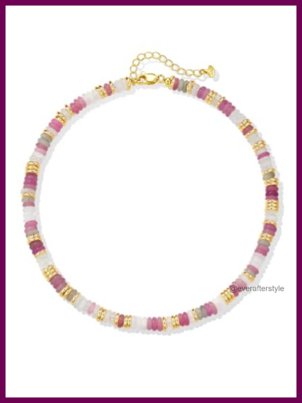 18K Gold Plated Quartz Crystal Bead Choker Necklace Adjustable